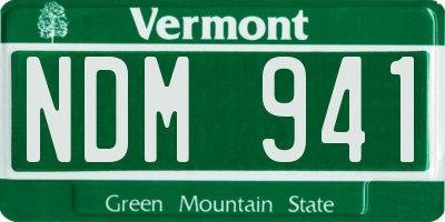 VT license plate NDM941