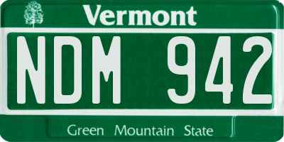 VT license plate NDM942
