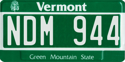 VT license plate NDM944