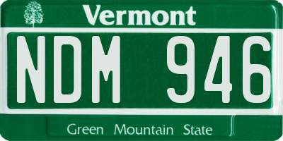 VT license plate NDM946