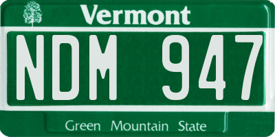 VT license plate NDM947