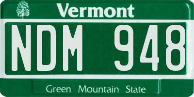 VT license plate NDM948