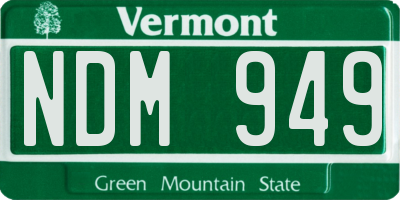 VT license plate NDM949