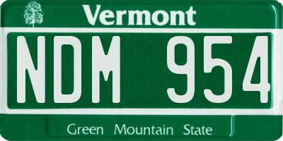VT license plate NDM954