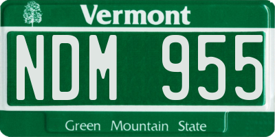 VT license plate NDM955