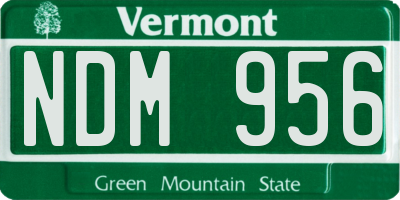 VT license plate NDM956