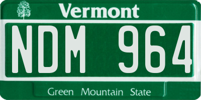 VT license plate NDM964