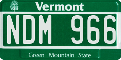 VT license plate NDM966