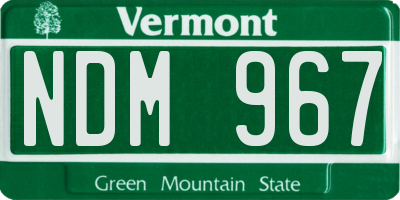 VT license plate NDM967