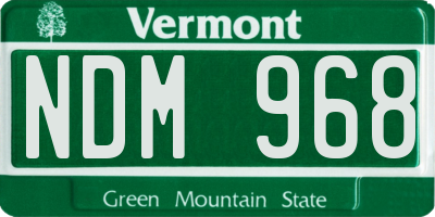 VT license plate NDM968