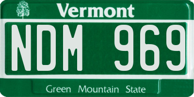 VT license plate NDM969