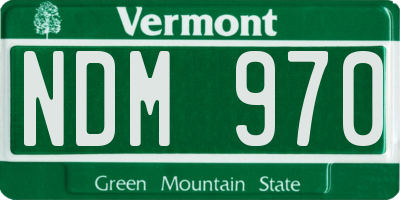 VT license plate NDM970