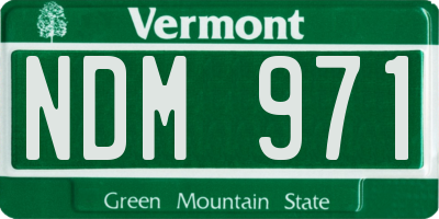 VT license plate NDM971