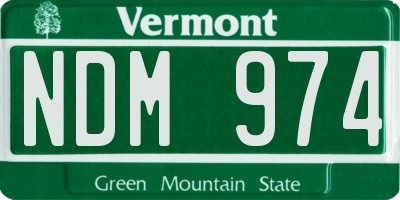 VT license plate NDM974