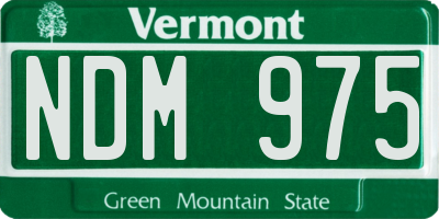 VT license plate NDM975