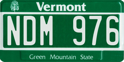 VT license plate NDM976