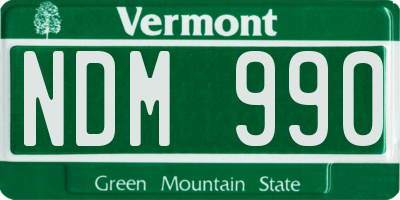 VT license plate NDM990