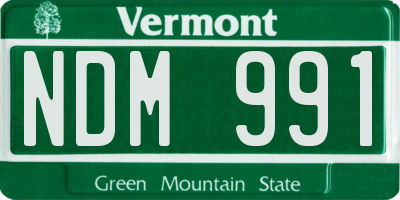 VT license plate NDM991