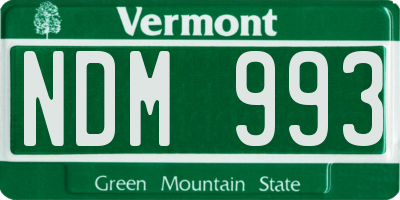 VT license plate NDM993