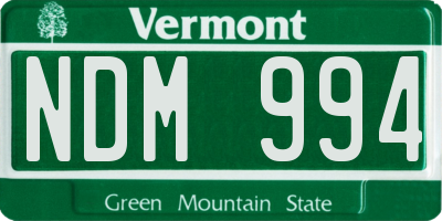 VT license plate NDM994