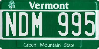 VT license plate NDM995