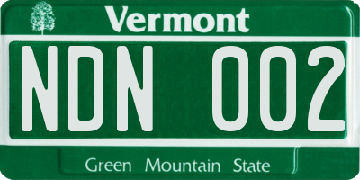 VT license plate NDN002