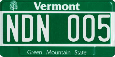 VT license plate NDN005