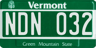 VT license plate NDN032