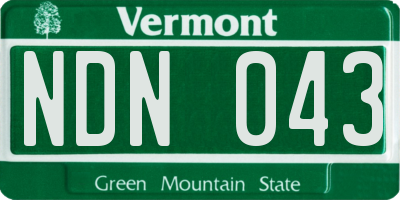 VT license plate NDN043