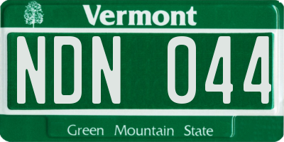 VT license plate NDN044