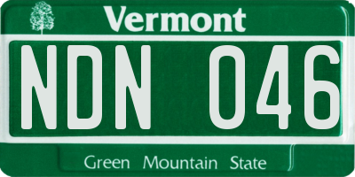 VT license plate NDN046