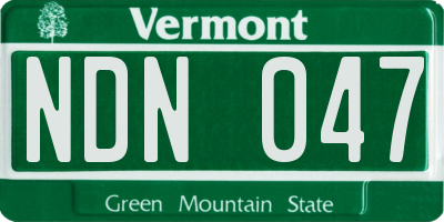 VT license plate NDN047