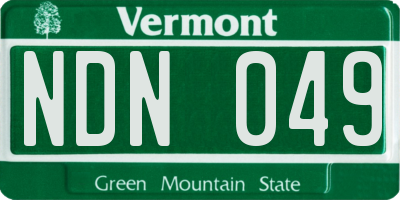 VT license plate NDN049