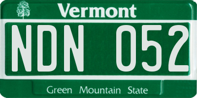VT license plate NDN052