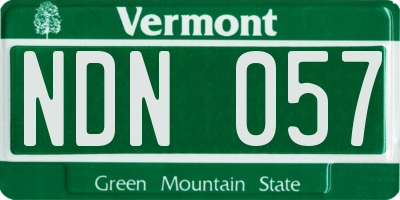 VT license plate NDN057