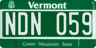 VT license plate NDN059