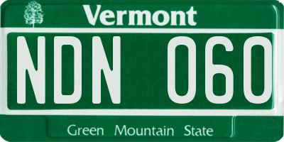 VT license plate NDN060