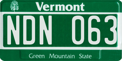 VT license plate NDN063