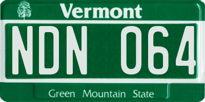 VT license plate NDN064
