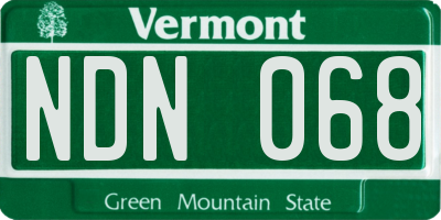VT license plate NDN068