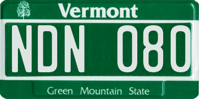 VT license plate NDN080