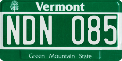 VT license plate NDN085