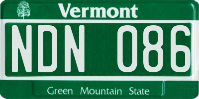 VT license plate NDN086
