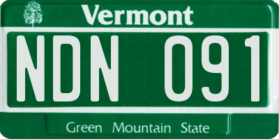 VT license plate NDN091