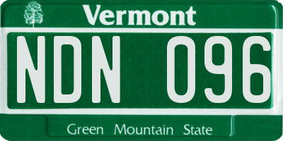 VT license plate NDN096