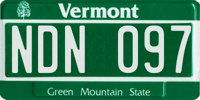 VT license plate NDN097