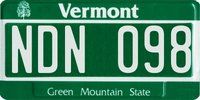 VT license plate NDN098