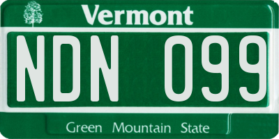 VT license plate NDN099