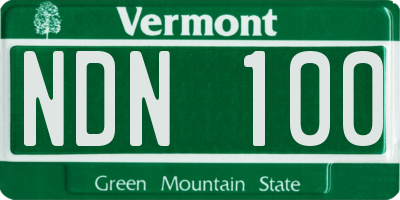 VT license plate NDN100