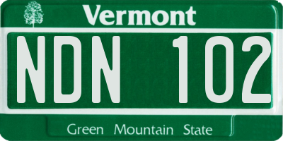 VT license plate NDN102